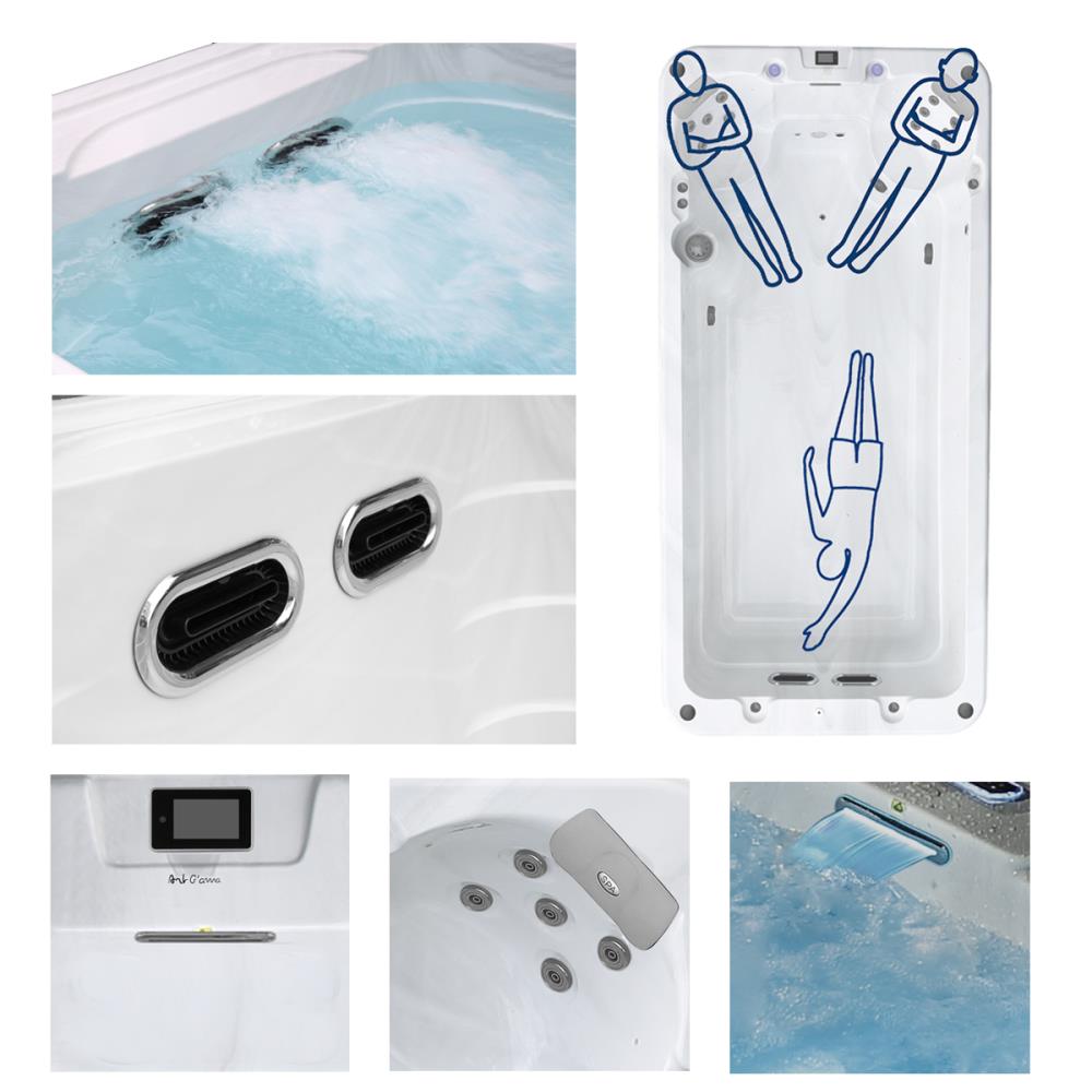 Piscina Jacuzzi de hidromassagem Fiji 2 + Pessoas 4600x2200x1200mm Cinza