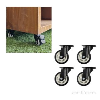 Conjunto 4 Rodas com travão 10" BBQ Artom
