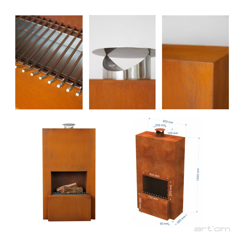 Barbecue a Lenha Artom Tandoori Aço Corten