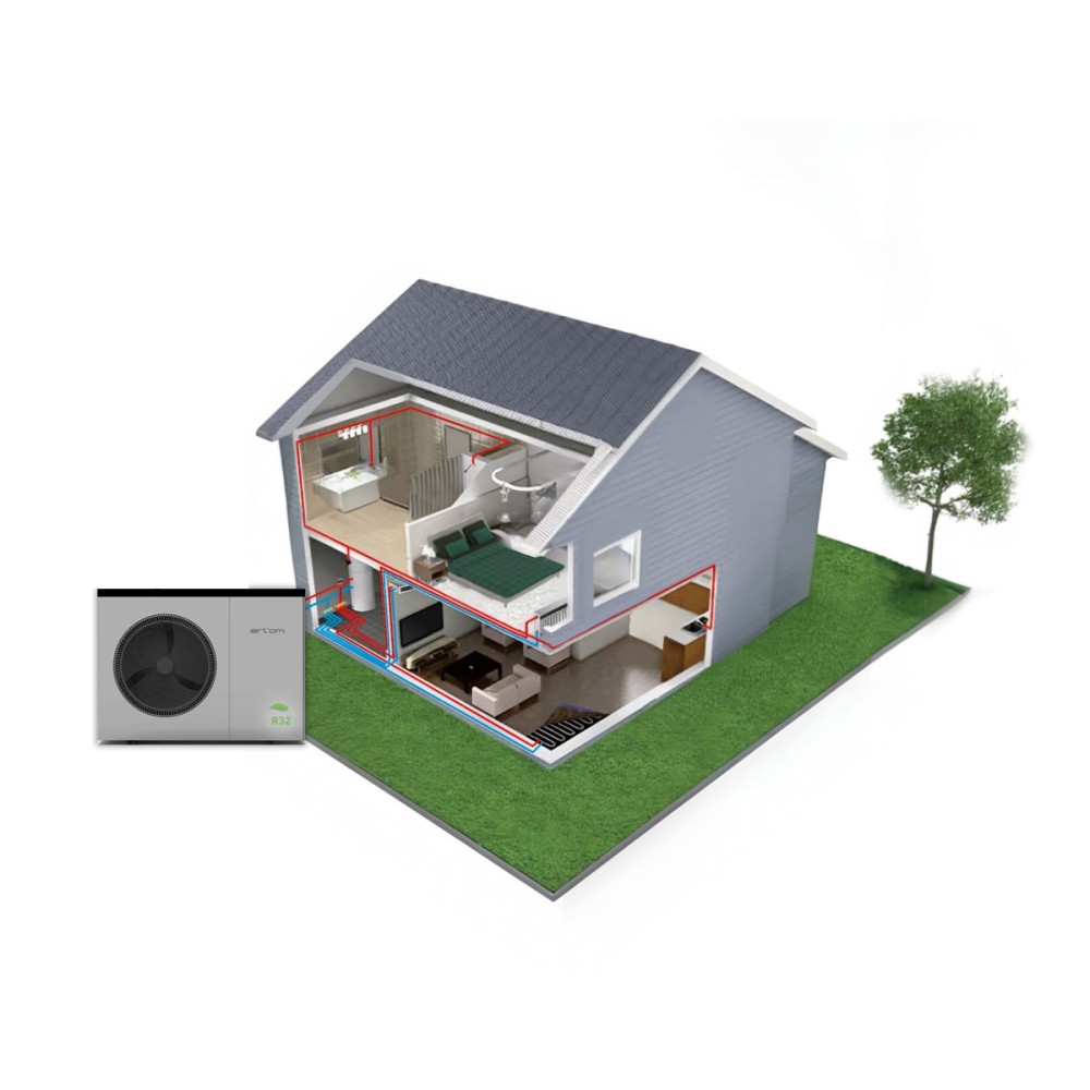 Bomba de Calor Climatização Artom 9kW Inverter EVI DC R32 Monofásica