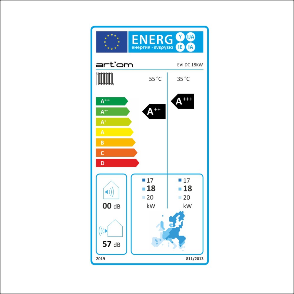 Bomba de Calor Climatização Artom 18kW Inverter EVI DC R32 Trifásica
