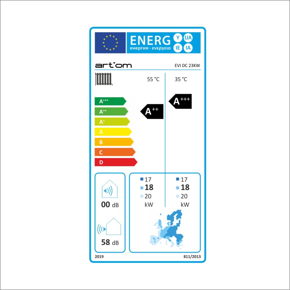 Bomba de Calor Climatização Artom 23kW Inverter EVI DC R32 Trifásica