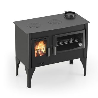 Fogão a Lenha Artom Elm 10kW Preto com Forno