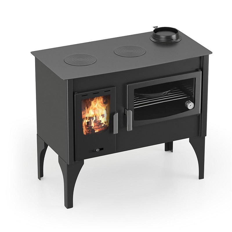 Fogão a Lenha Artom Elm 10kW Preto com Forno