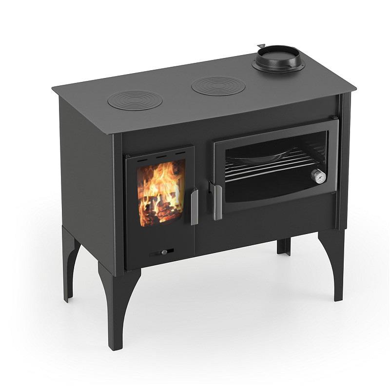 Fogão a Lenha Artom Elm 10kW Preto com Forno