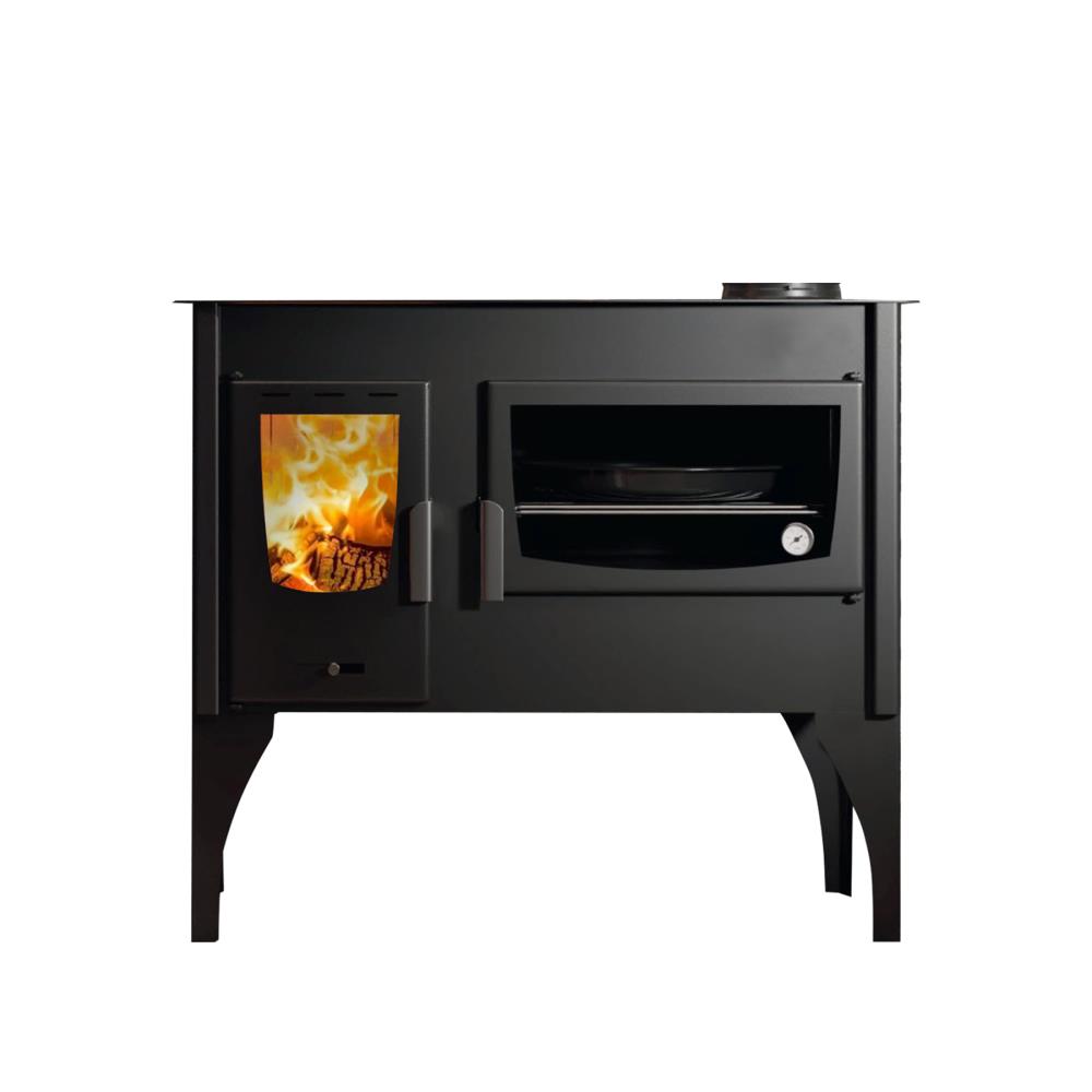 Fogão a Lenha Artom Elm 10kW Preto com Forno
