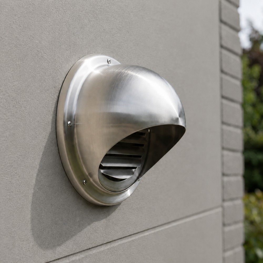 Difusor de Fachada Redondo Inox Exterior Anti-Inseto 160mm