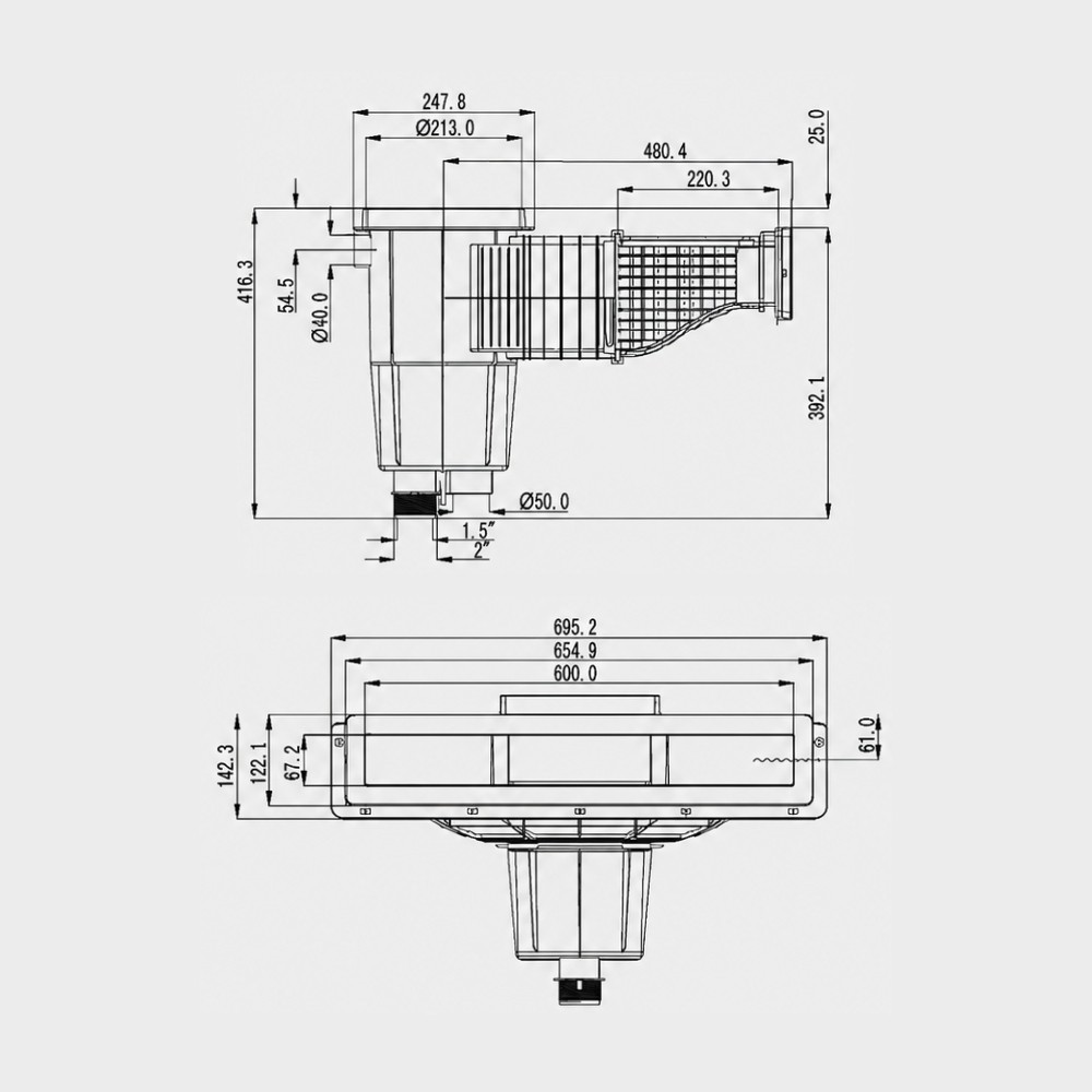 Skimmer Superpool Infinity Estreito para Piscina Liner