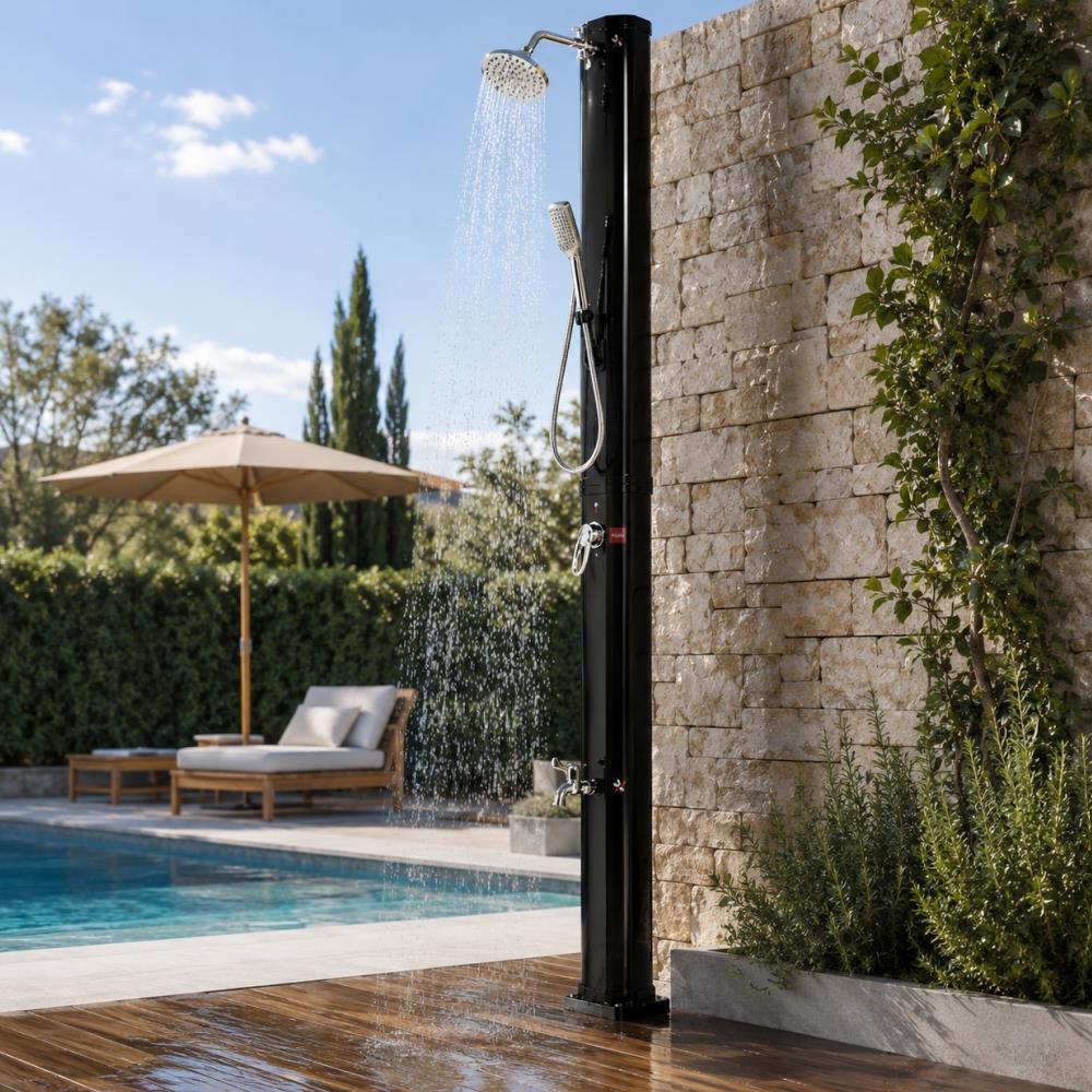 Chuveiro Solar Superpool com Lava-Pés e Duche de Mão 20L