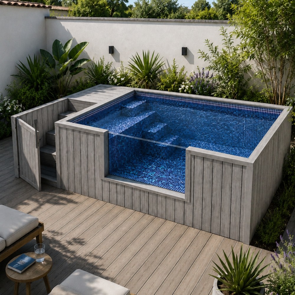 Piscina Elevada Art G’ama Cannes 4,3 x 2,25 m com Vidro Panorâmico e Filtração