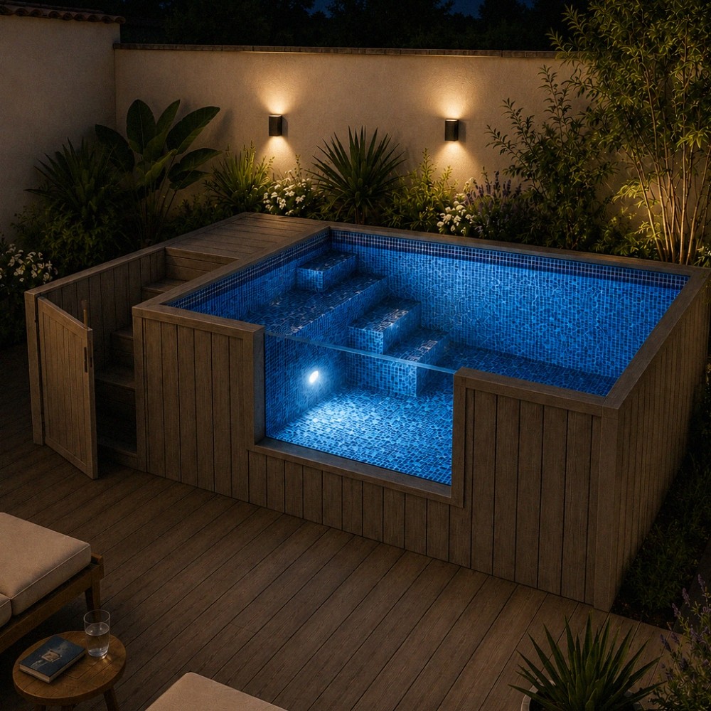 Piscina Elevada Art G’ama Cannes 4,3 x 2,25 m com Vidro Panorâmico e Filtração