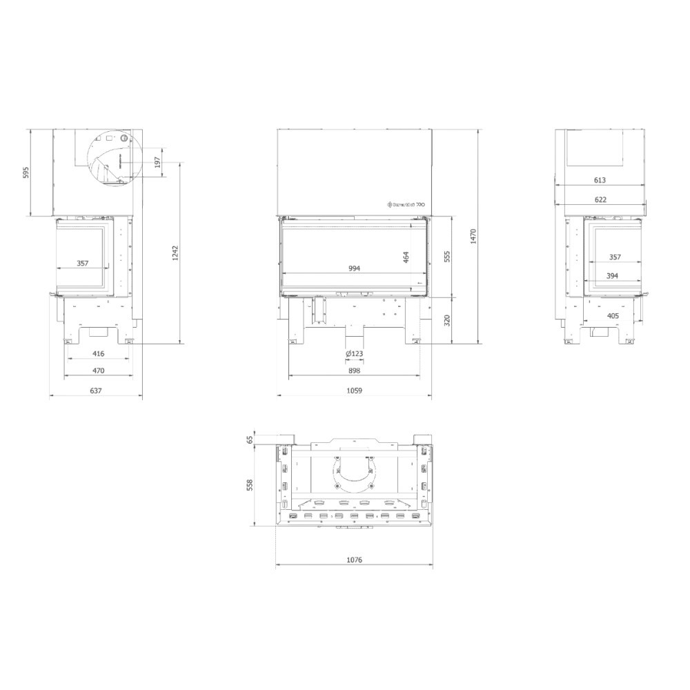 Recuperador Lenha ar 3 Faces Kratki NBC 1000/400 Ø200 15kw