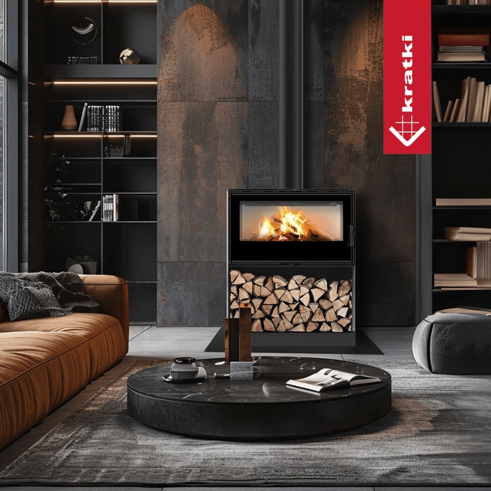 Recuperador Lenha Modular Kratki Kari 95 W Ø180 14kw C/ Base
