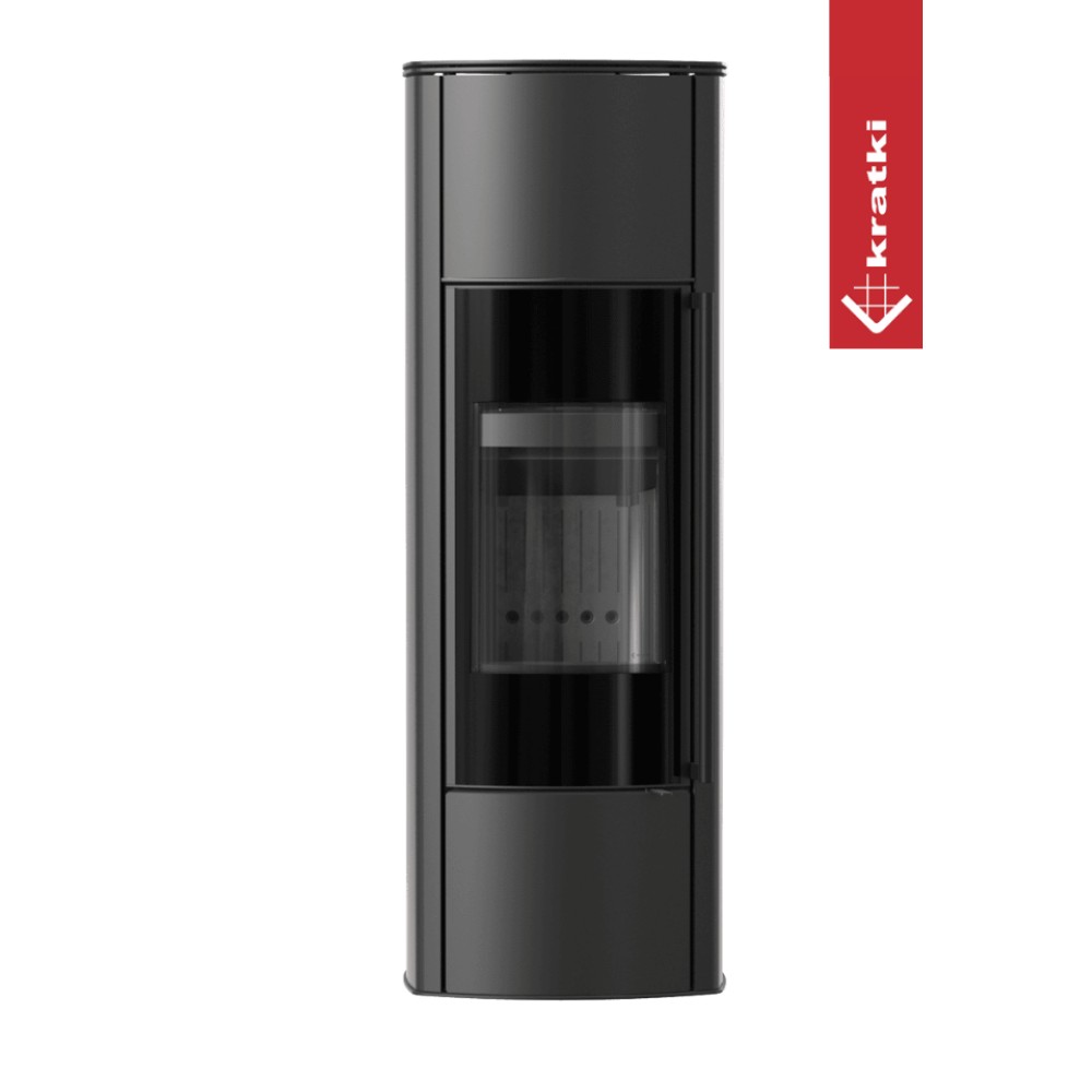 Salamandra a Lenha Kratki KOZA/AB/ENYO/R/W Preto Ø150 5.5kw