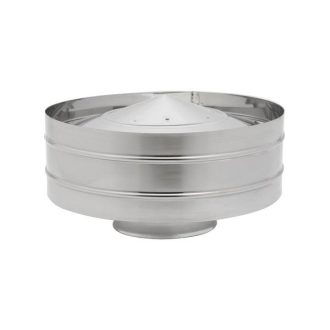 Chapéu de Chaminé Inox Parede Dupla com Aba Ø180-230mm 0.4 mm