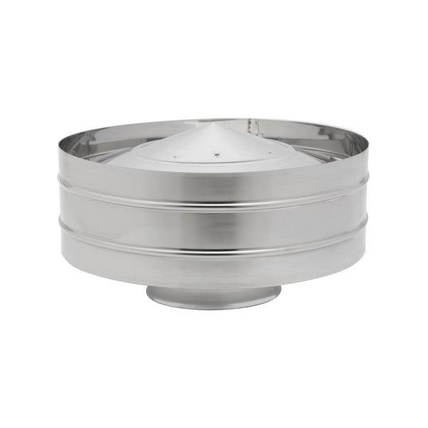 Chapéu de Chaminé Inox Parede Dupla com Aba Ø250-300mm 0.4mm