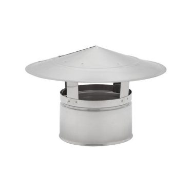 Chapéu de Chaminé Inox Parede Dupla sem Aba Ø150-200mm