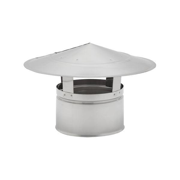 Chapéu de Chaminé Inox Parede Dupla sem Aba Ø150-200mm