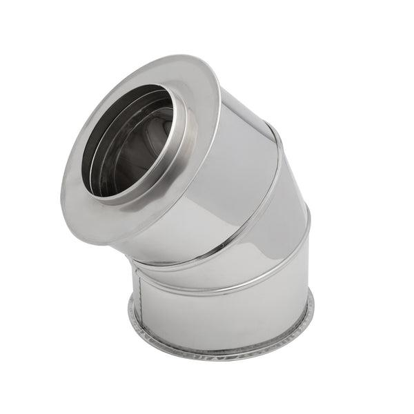 Curva de Chaminé Inox Parede Dupla 45° Ø150-200mm