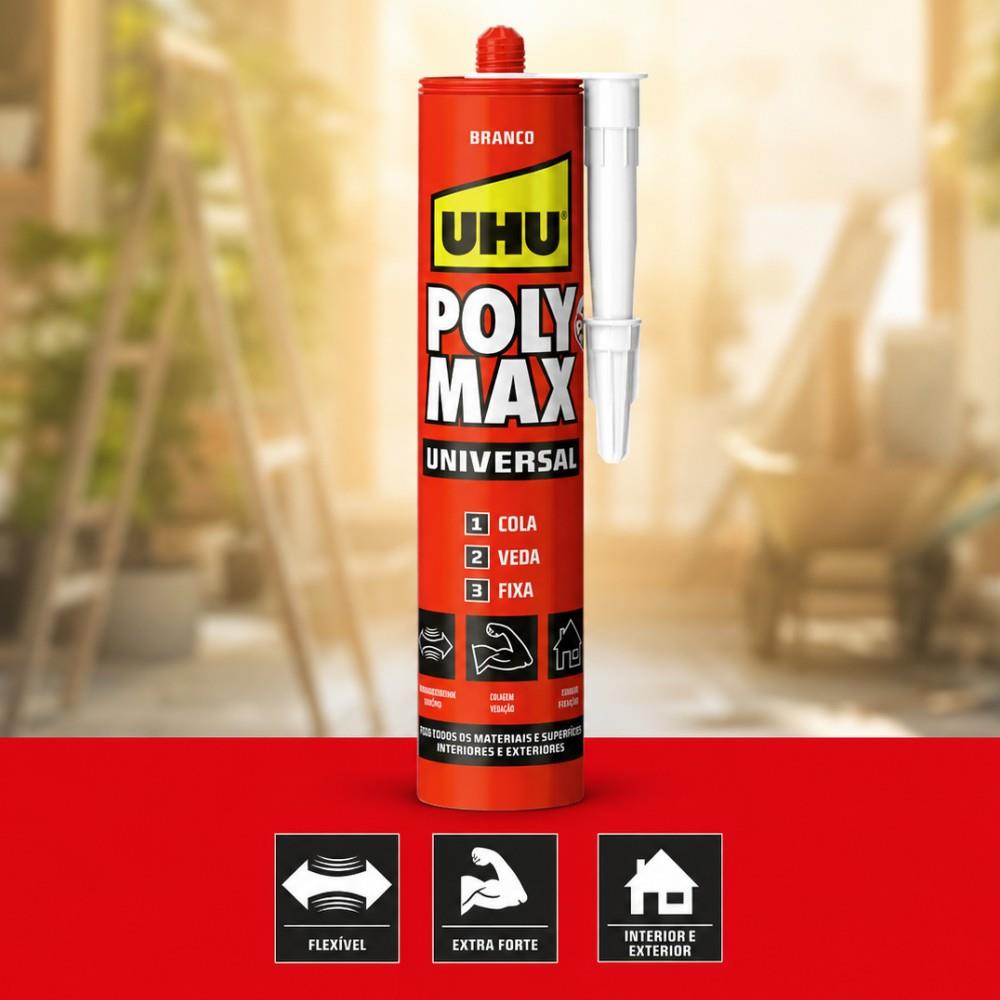 Cola e Veda Universal Poly Max UHU Branco 465g