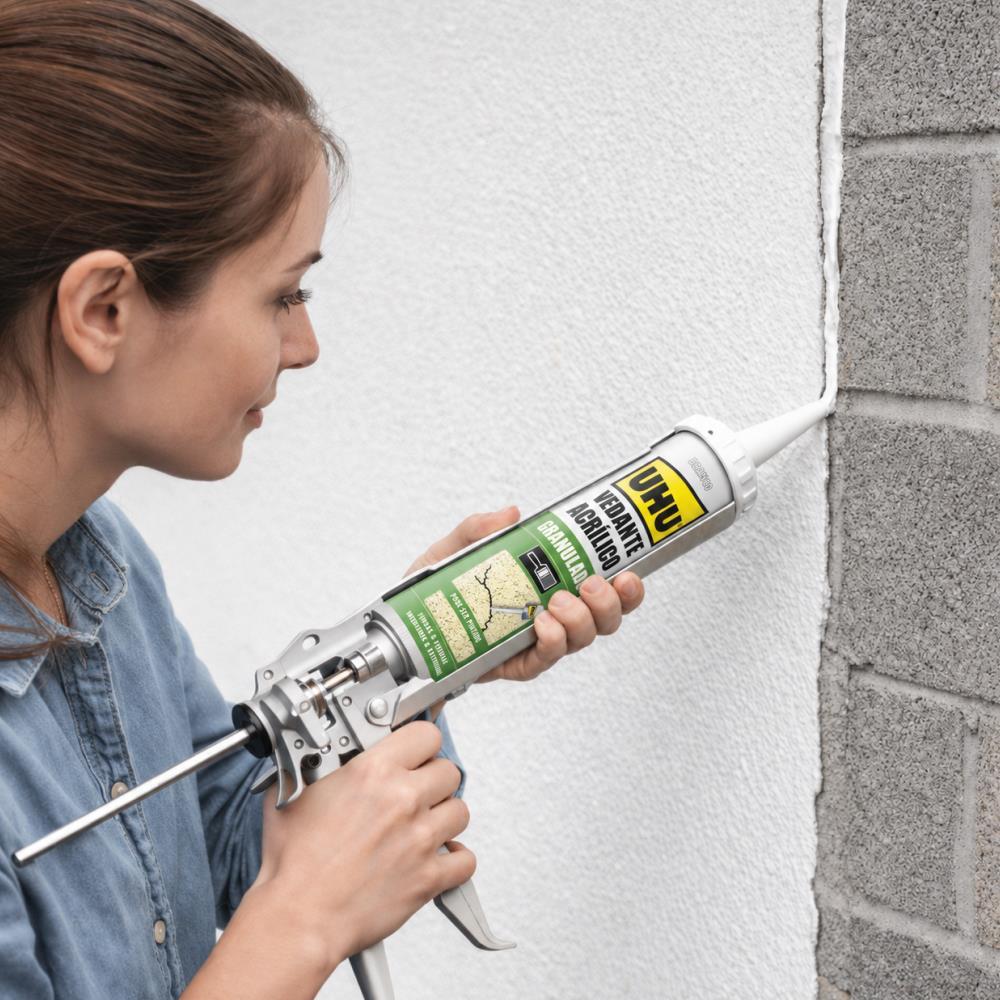 Silicone Acrílico Granulado UHU Branco Pintável 280ml