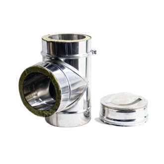 Tê Inox Parede Dupla com Tampo Ø100/150