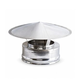 Chapéu Inox Parede Dupla com Aba Ø80/130 mm