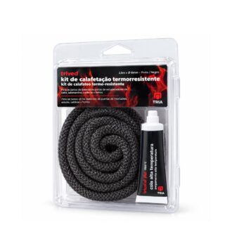 Kit de Calafetação Ø6 mm – Cordão Preto 2,5 m + Cola Incombustível
