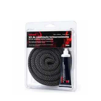 Kit de Calafetação Ø8 mm – Cordão Preto 2,5 m + Cola Incombustível