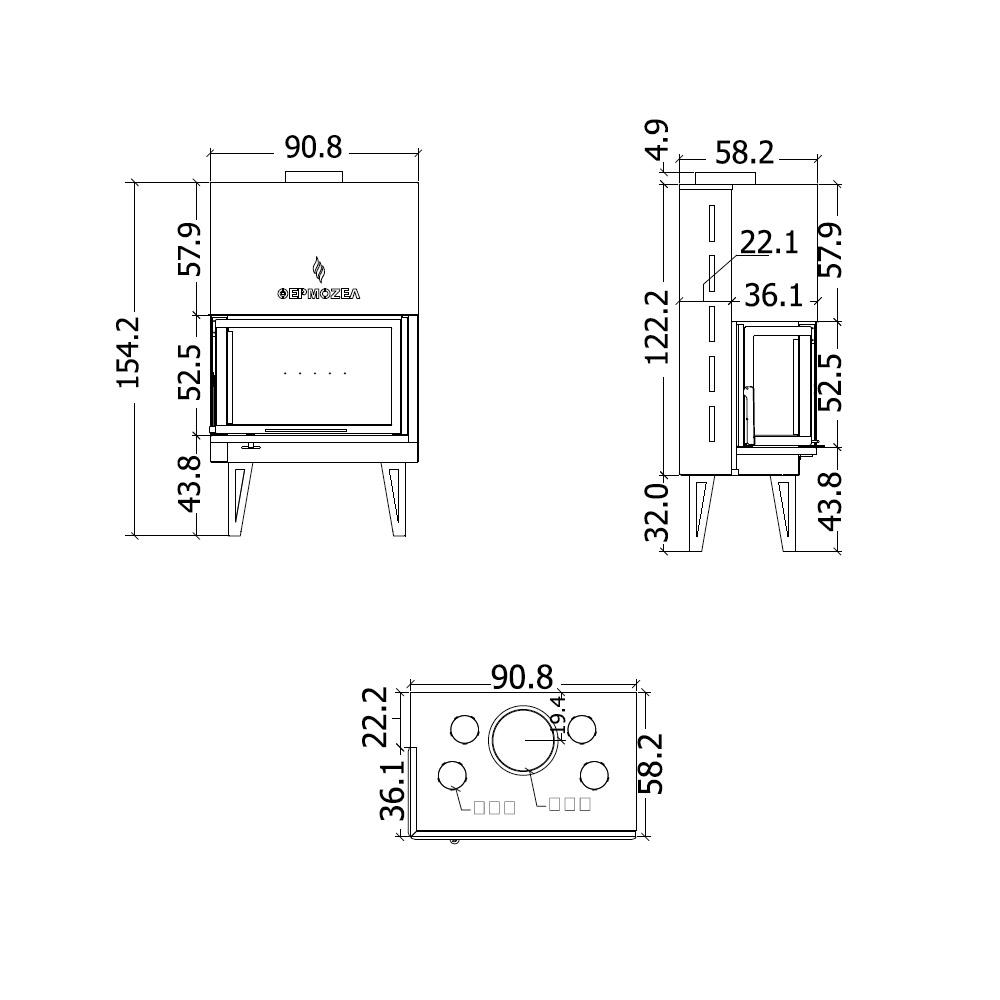 Recuperador de Calor a Lenha 19 kW Thermozel Block Aero 900 Canto Esquerdo Guilhotina - Image 2